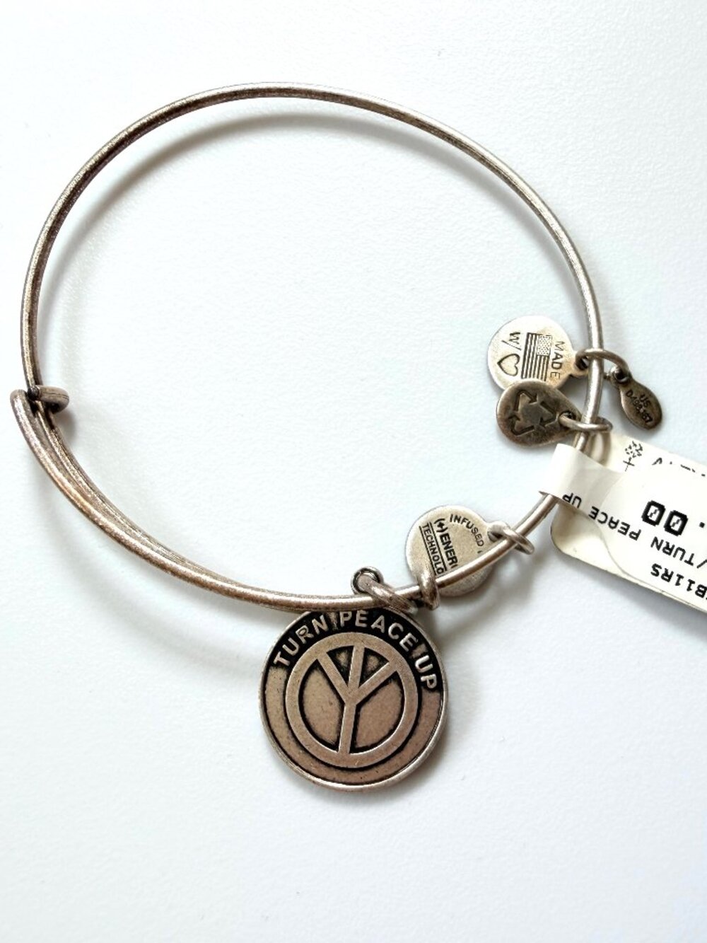 ALEX AND ANI Turn Peace Up bracelet, silver, OS